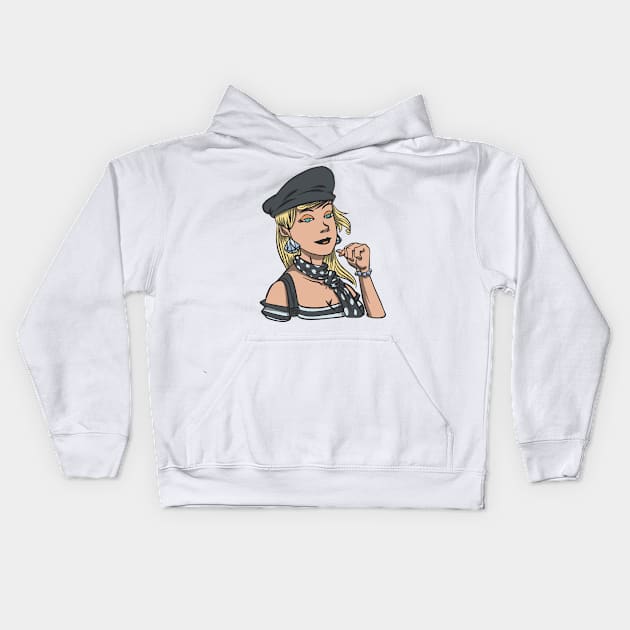 Blonde Lady P R t shirt Kids Hoodie by LindenDesigns